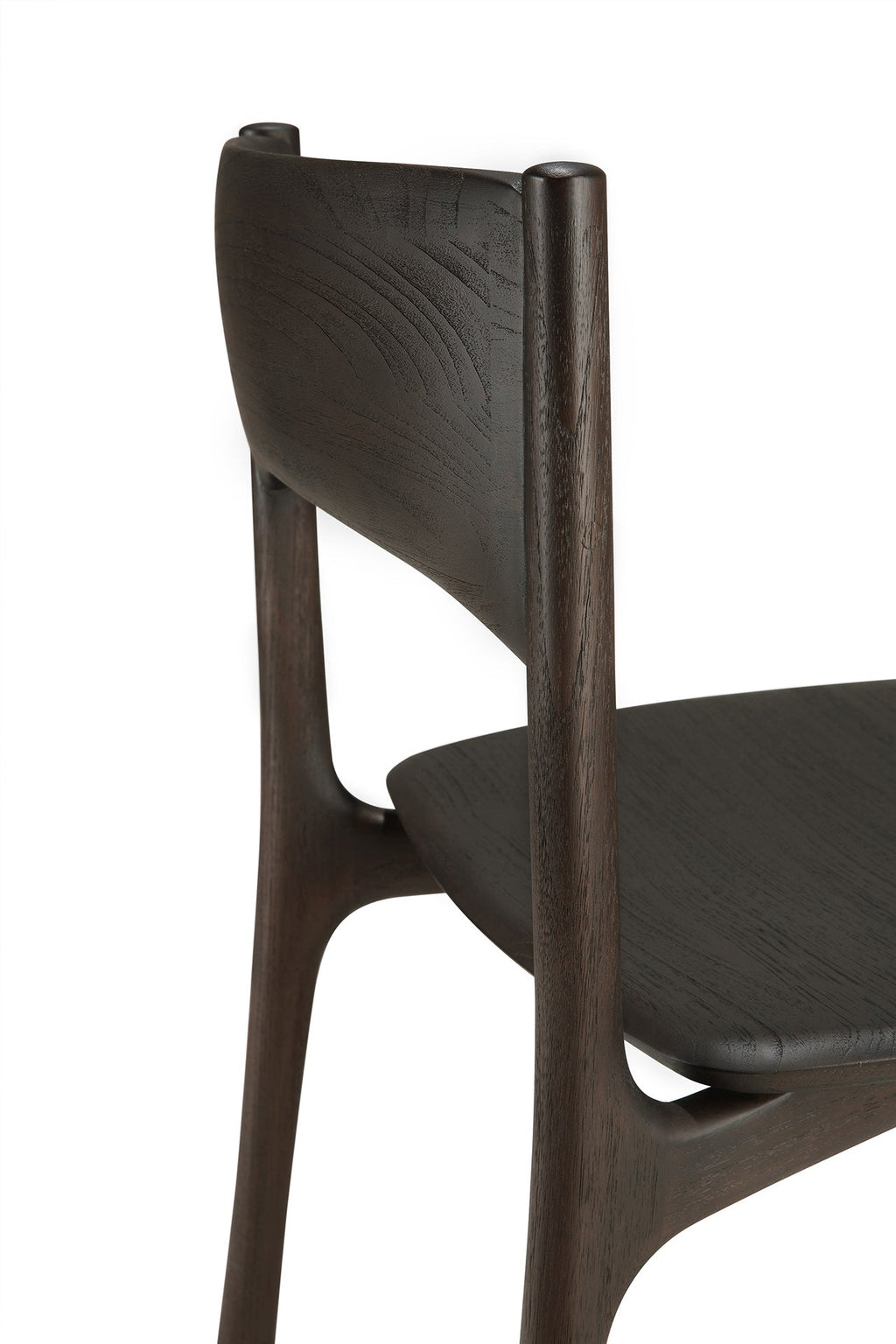 Chaise de salle à manger en teck naturel avec finition imparfaite polie à la main pour salles à manger