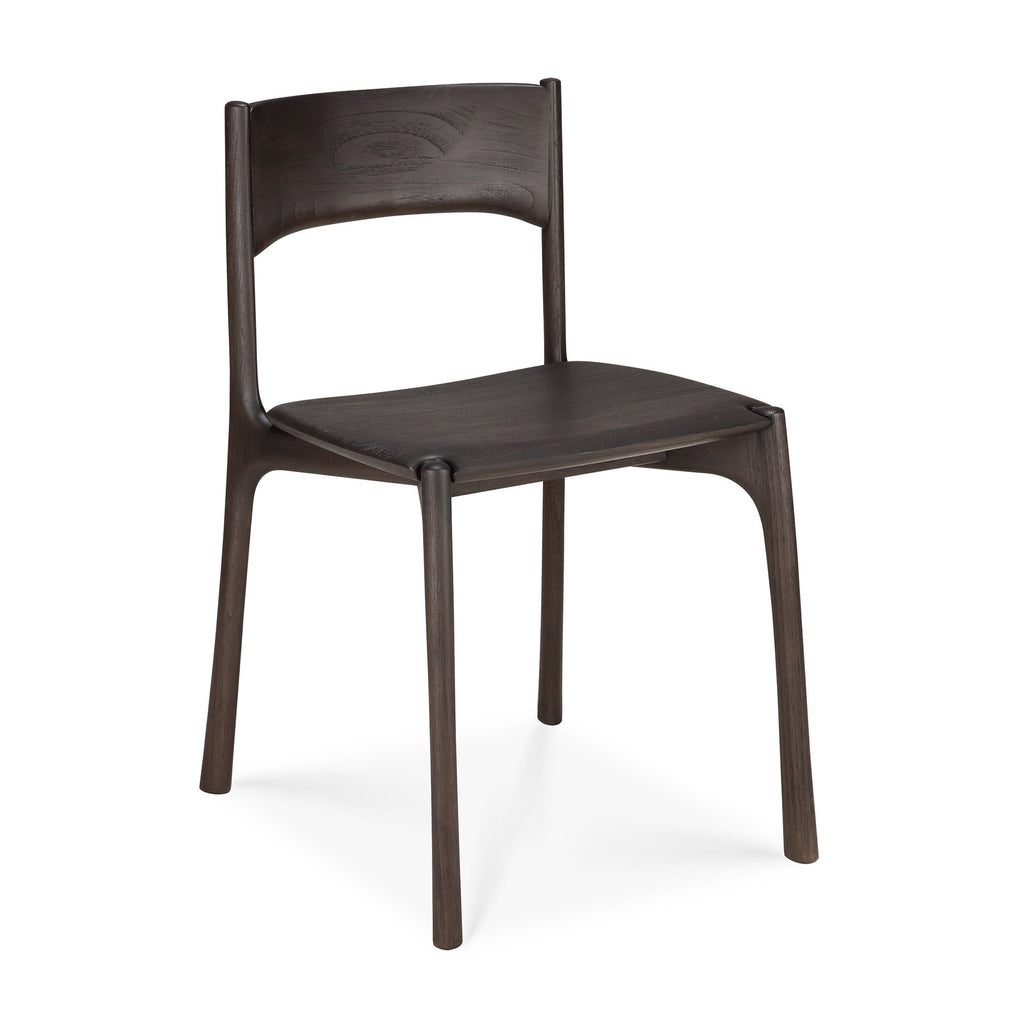 Chaise de salle à manger en teck naturel avec finition imparfaite polie à la main pour salles à manger