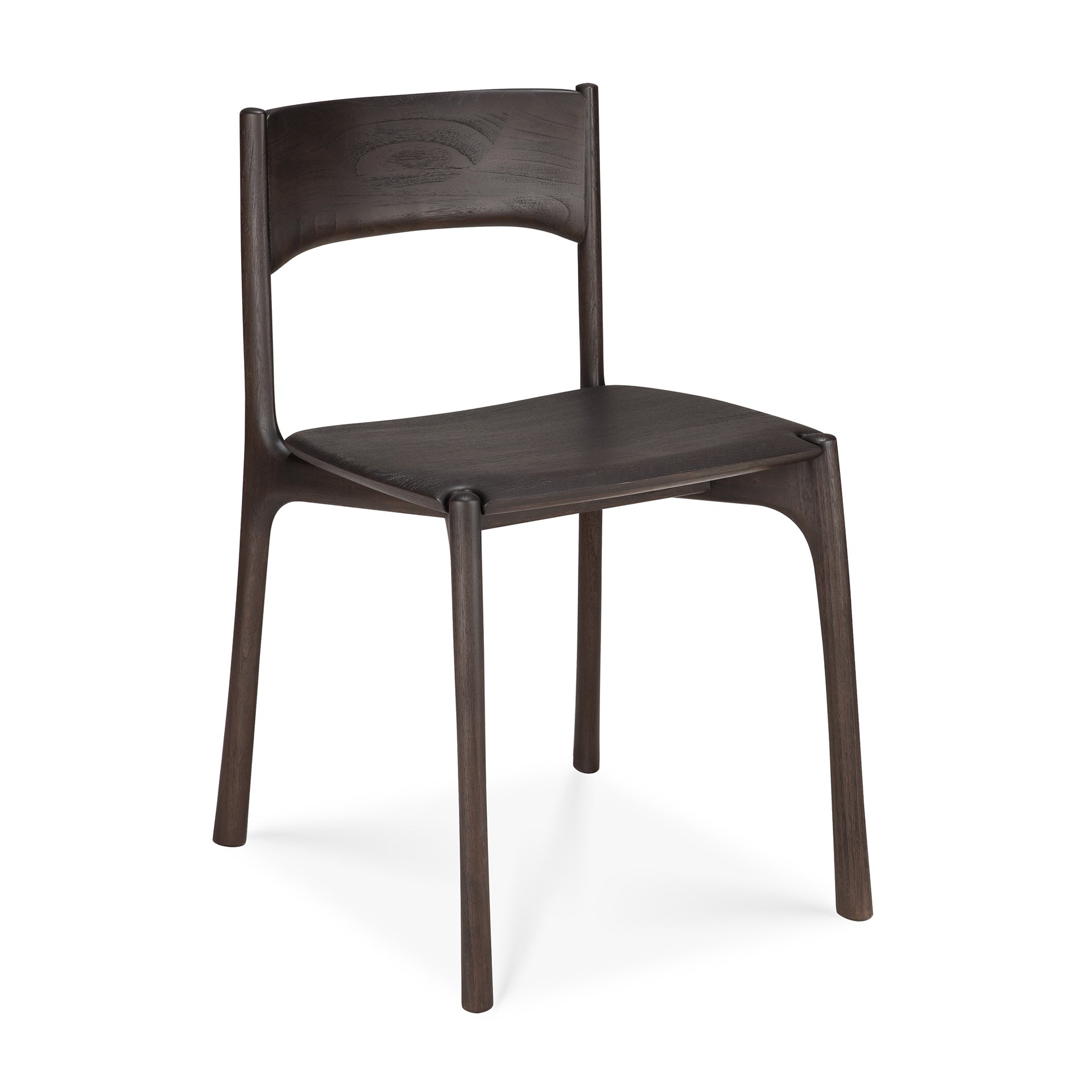 Chaise de salle à manger en teck naturel avec finition imparfaite polie à la main pour salles à manger