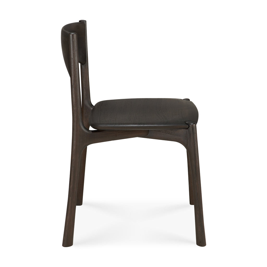 Chaise de salle à manger en teck naturel avec finition imparfaite polie à la main pour salles à manger