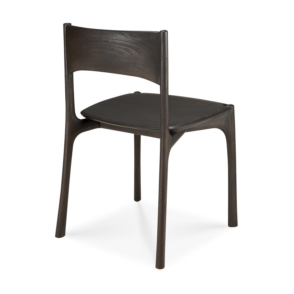 Chaise de salle à manger en teck naturel avec finition imparfaite polie à la main pour salles à manger