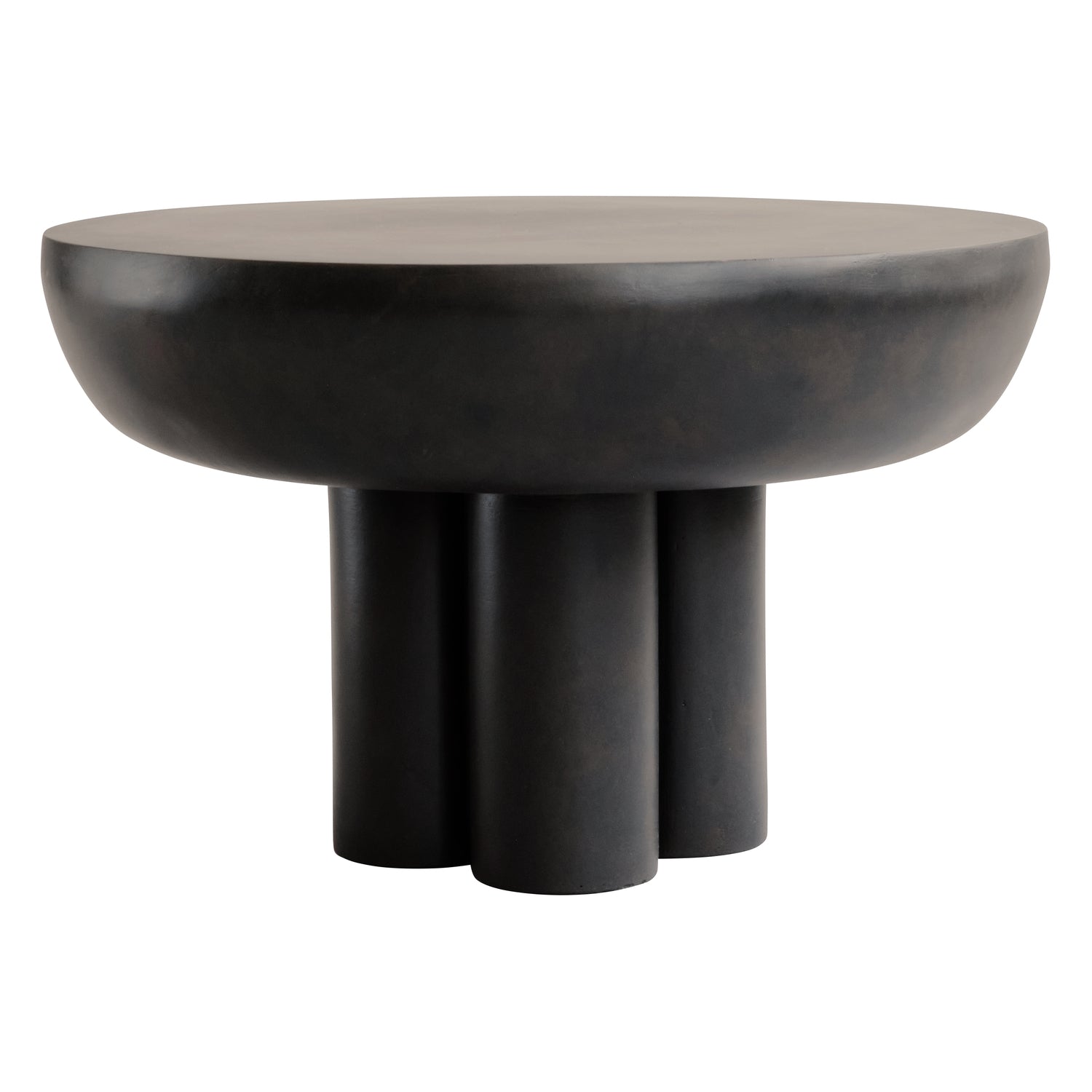 Table d'appoint basse en béton fibré de style brutaliste avec piédestal monolithique pour salons