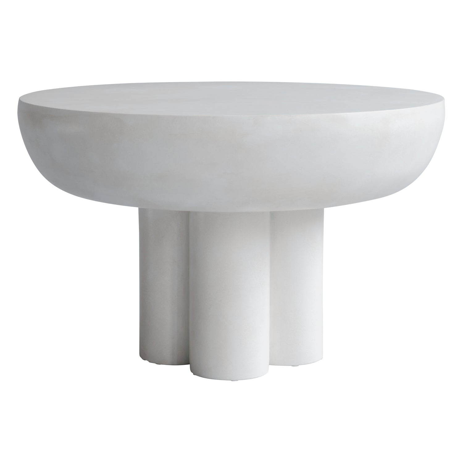 Table d'appoint basse en béton fibré de style brutaliste avec piédestal monolithique pour salons