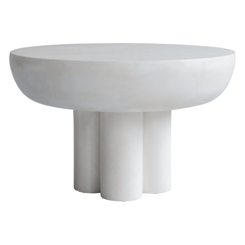 Table d'appoint basse en béton fibré de style brutaliste avec piédestal monolithique pour salons
