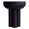 Table d'appoint haute en aluminium moulé de style brutaliste avec pieds cylindriques épais pour salons