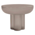 Table basse brutaliste en verre soufflé bouche avec plateau monolithique flottant pour salons