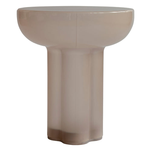 Table d'appoint haute en verre soufflé à la bouche de style brutaliste avec pieds cylindriques pour salons