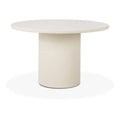 Table à manger ronde en béton fibré artisanal avec finition en pierre sans joint pour salles à manger