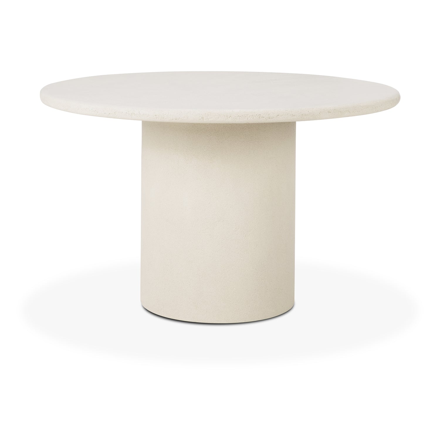 Table à manger ronde en béton fibré artisanal avec finition en pierre sans joint pour salles à manger