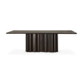 Table à manger sculpturale en acajou massif avec base alternée rythmique pour salles à manger
