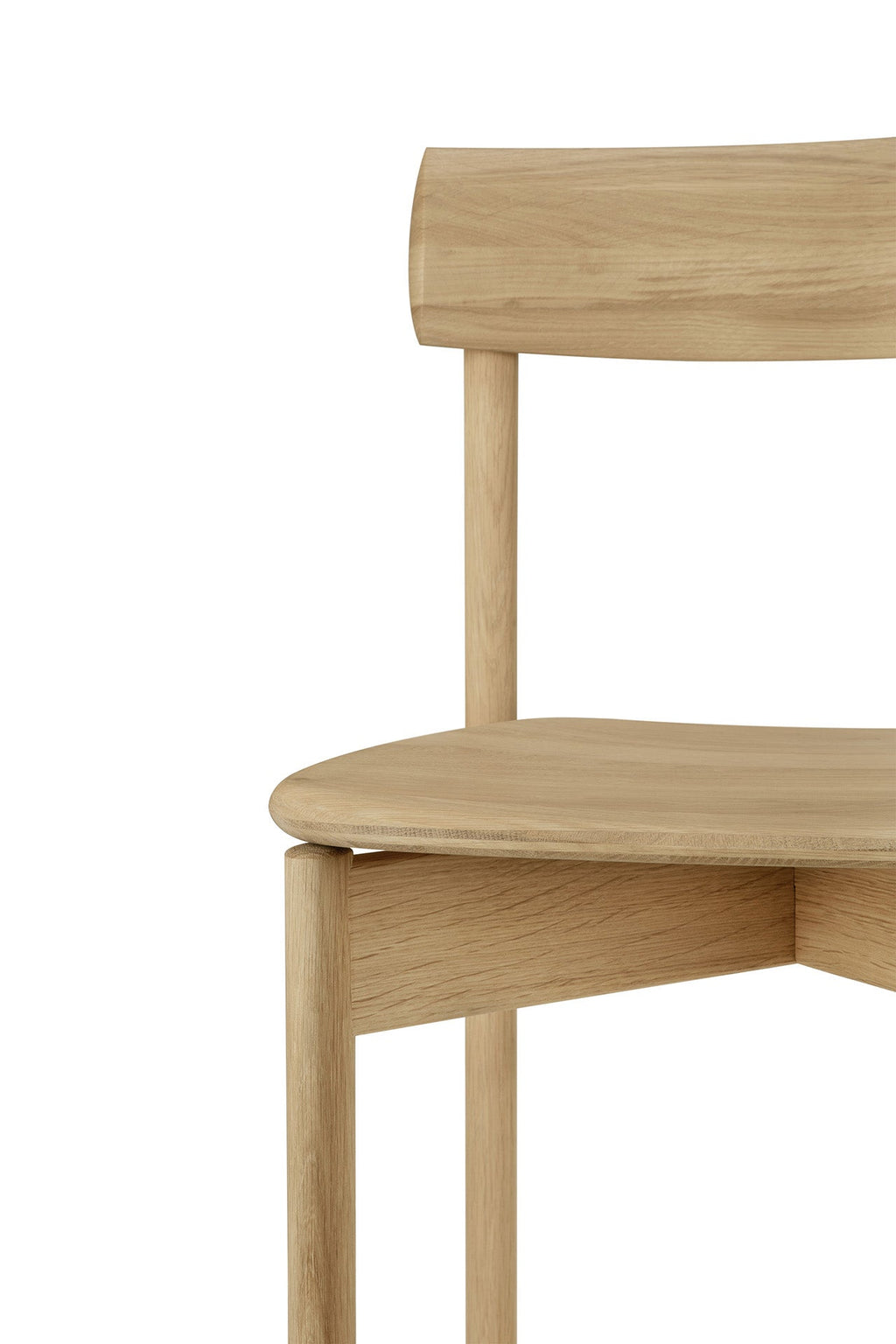 Chaise de salle à manger moderne en chêne massif avec dossier ergonomique incurvé pour salles à manger