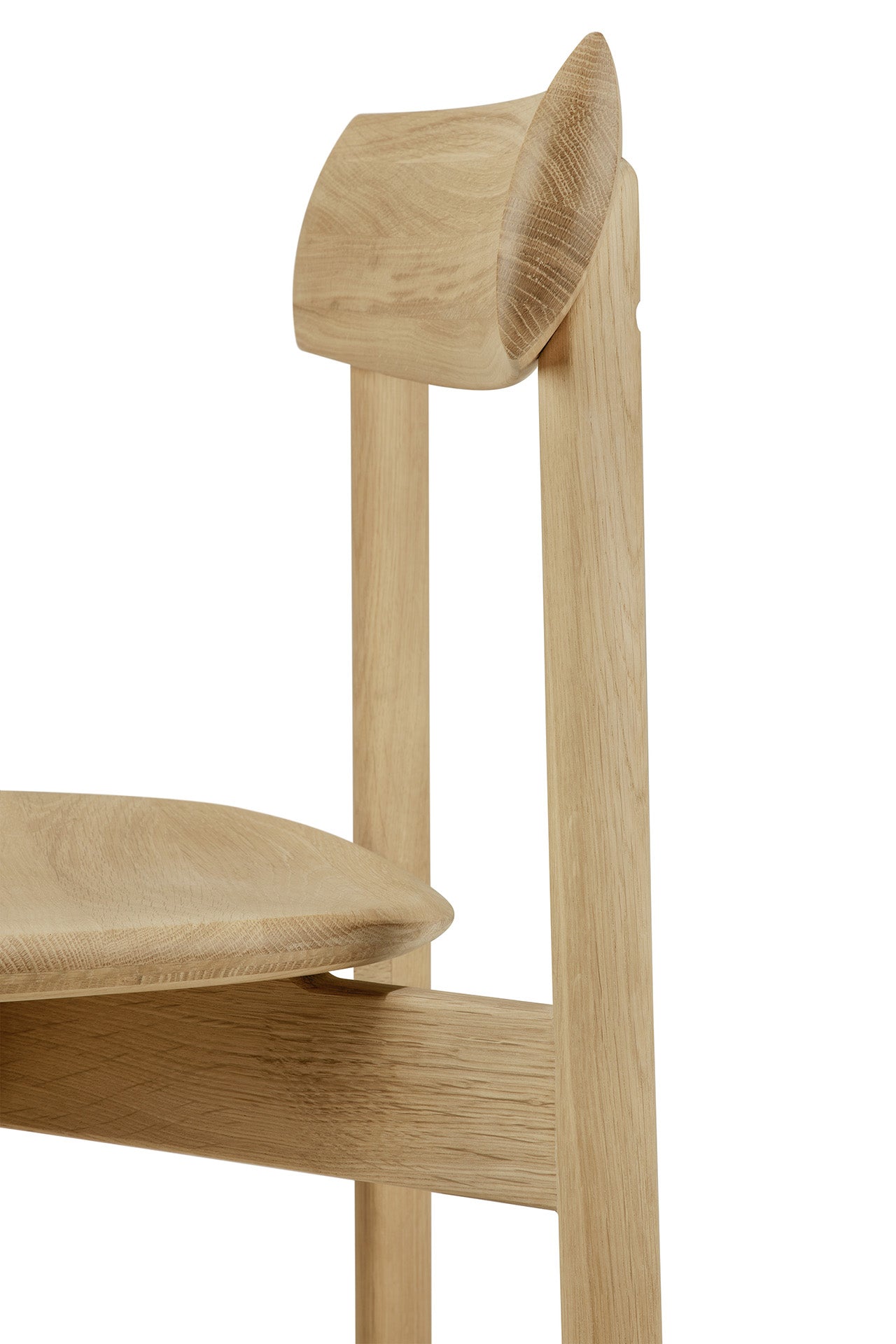 Chaise de salle à manger moderne en chêne massif avec dossier ergonomique incurvé pour salles à manger