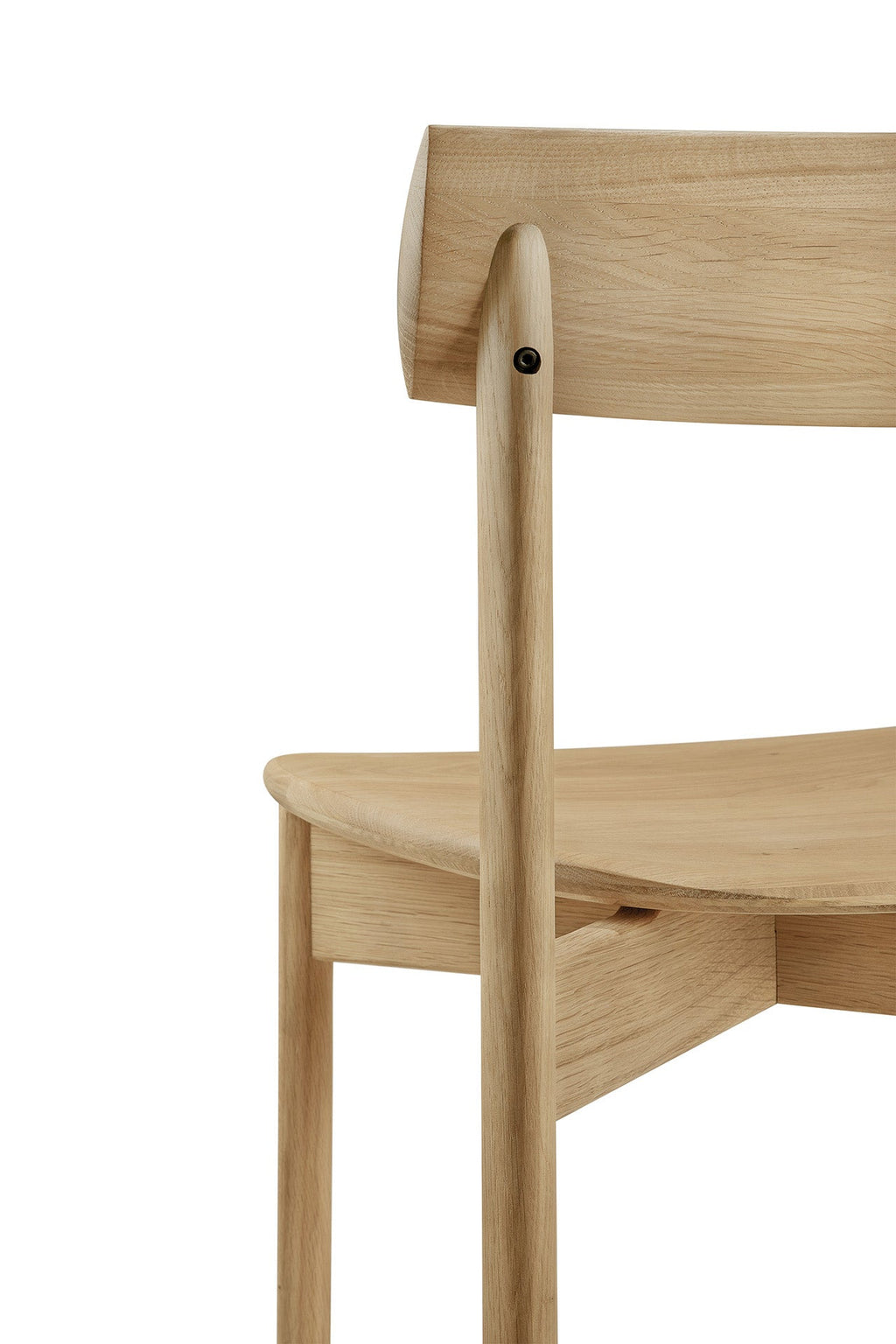 Chaise de salle à manger moderne en chêne massif avec dossier ergonomique incurvé pour salles à manger