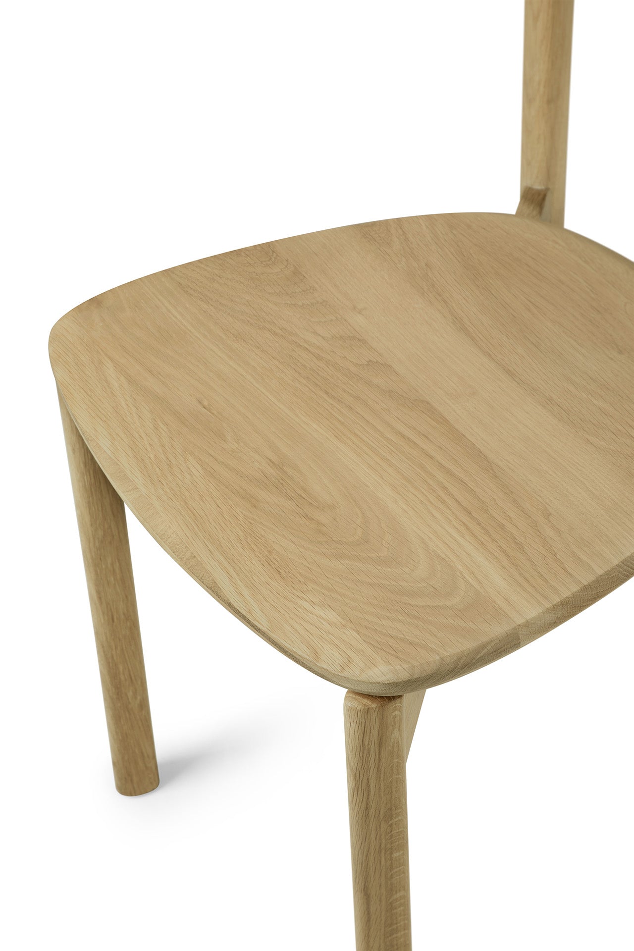 Chaise de salle à manger moderne en chêne massif avec dossier ergonomique incurvé pour salles à manger