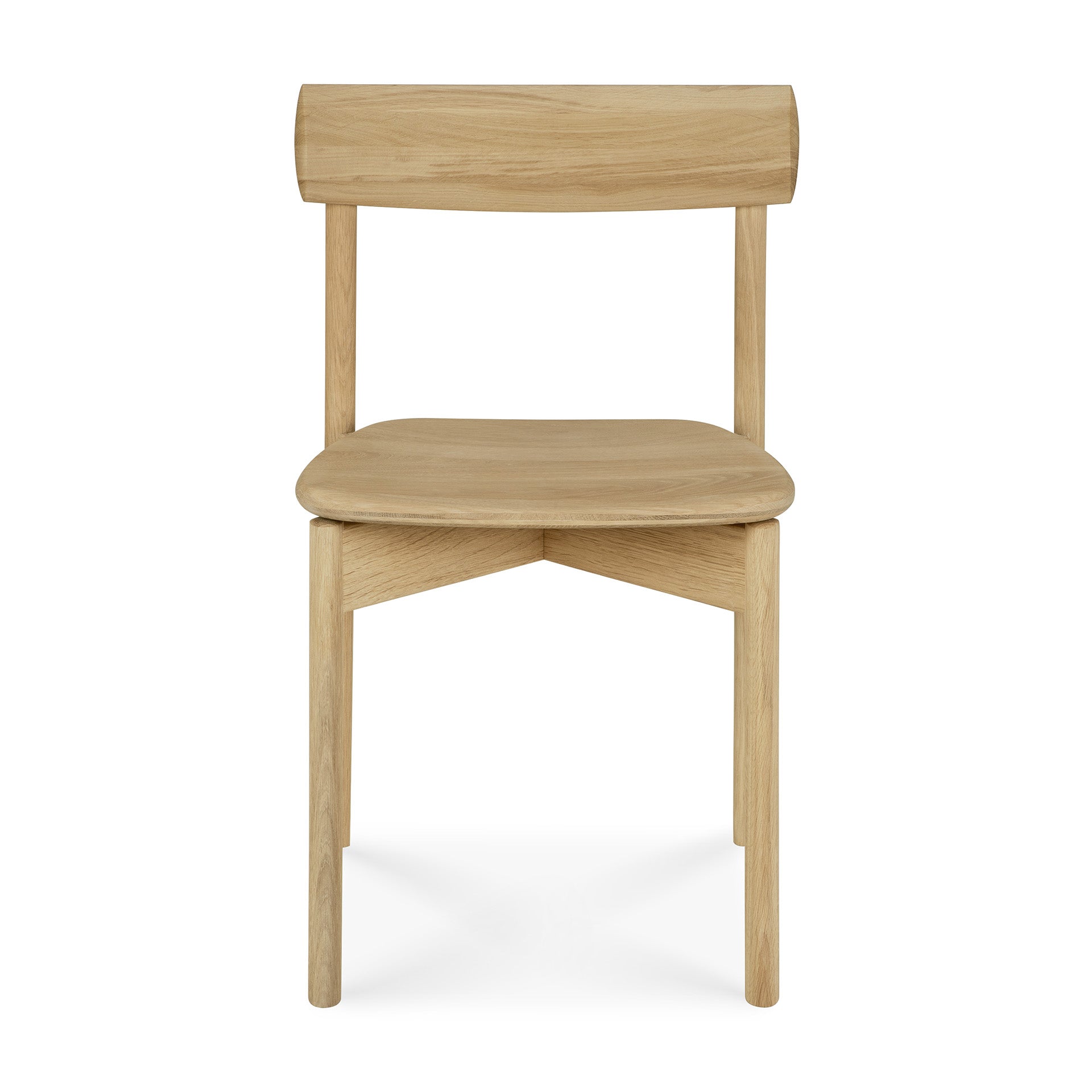 Chaise de salle à manger moderne en chêne massif avec dossier ergonomique incurvé pour salles à manger