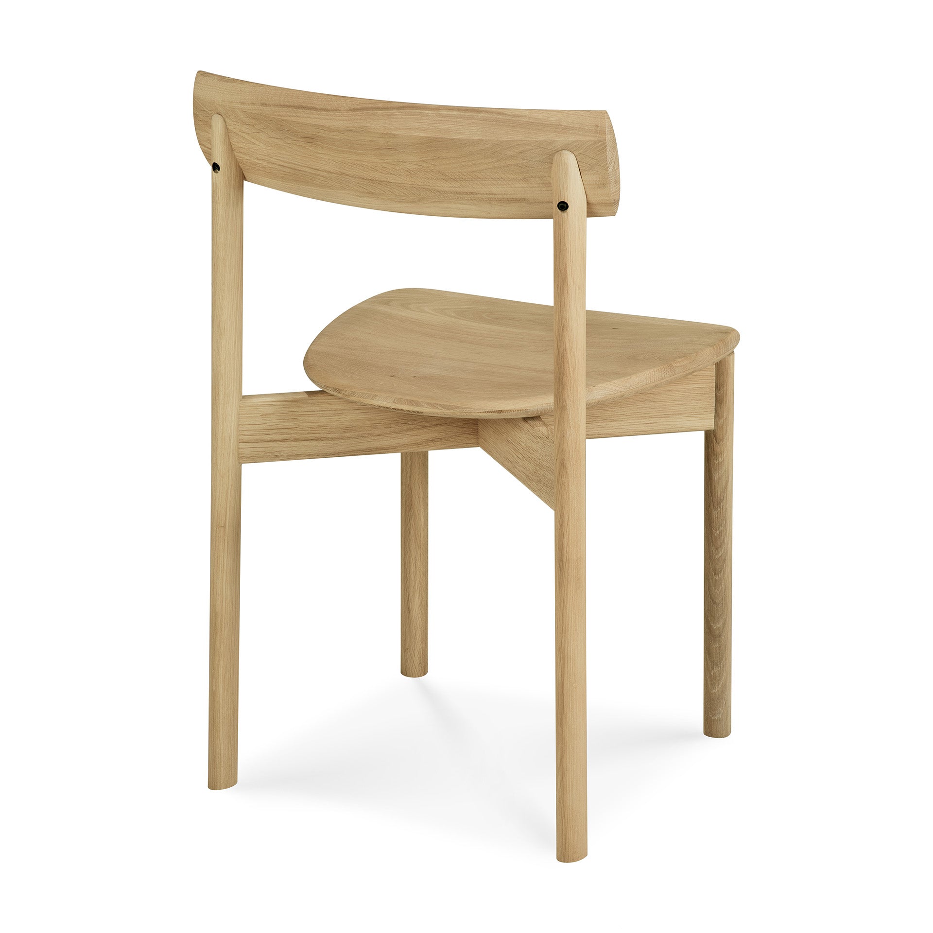 Chaise de salle à manger moderne en chêne massif avec dossier ergonomique incurvé pour salles à manger