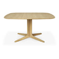 Table de salle à manger architecturale en chêne massif avec piédestal central inspiré des voûtes pour salles à manger