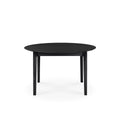 Table à manger ronde extensible intemporelle en chêne massif avec rallonge intégrée pour salles à manger compactes