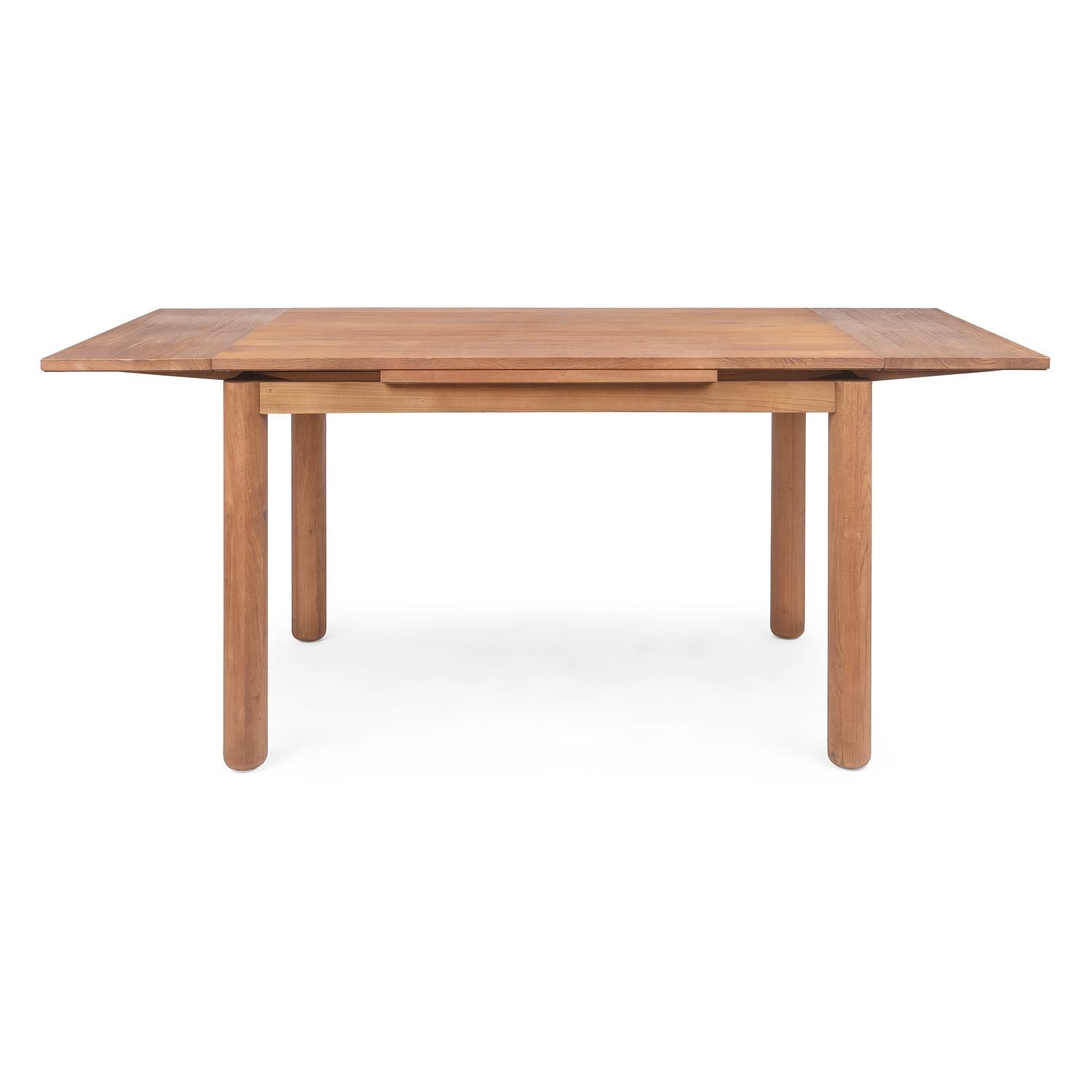 Table à Manger Extensible en Teck Recyclé Polyvalente avec Pieds Cylindriques Tournés pour Salles à Manger