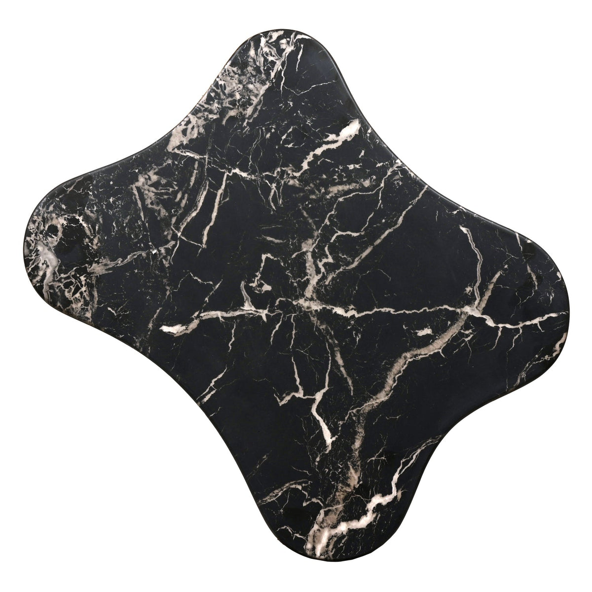 Table d'appoint en marbre noir brut avec silhouette angulaire sculptée à la main pour salons
