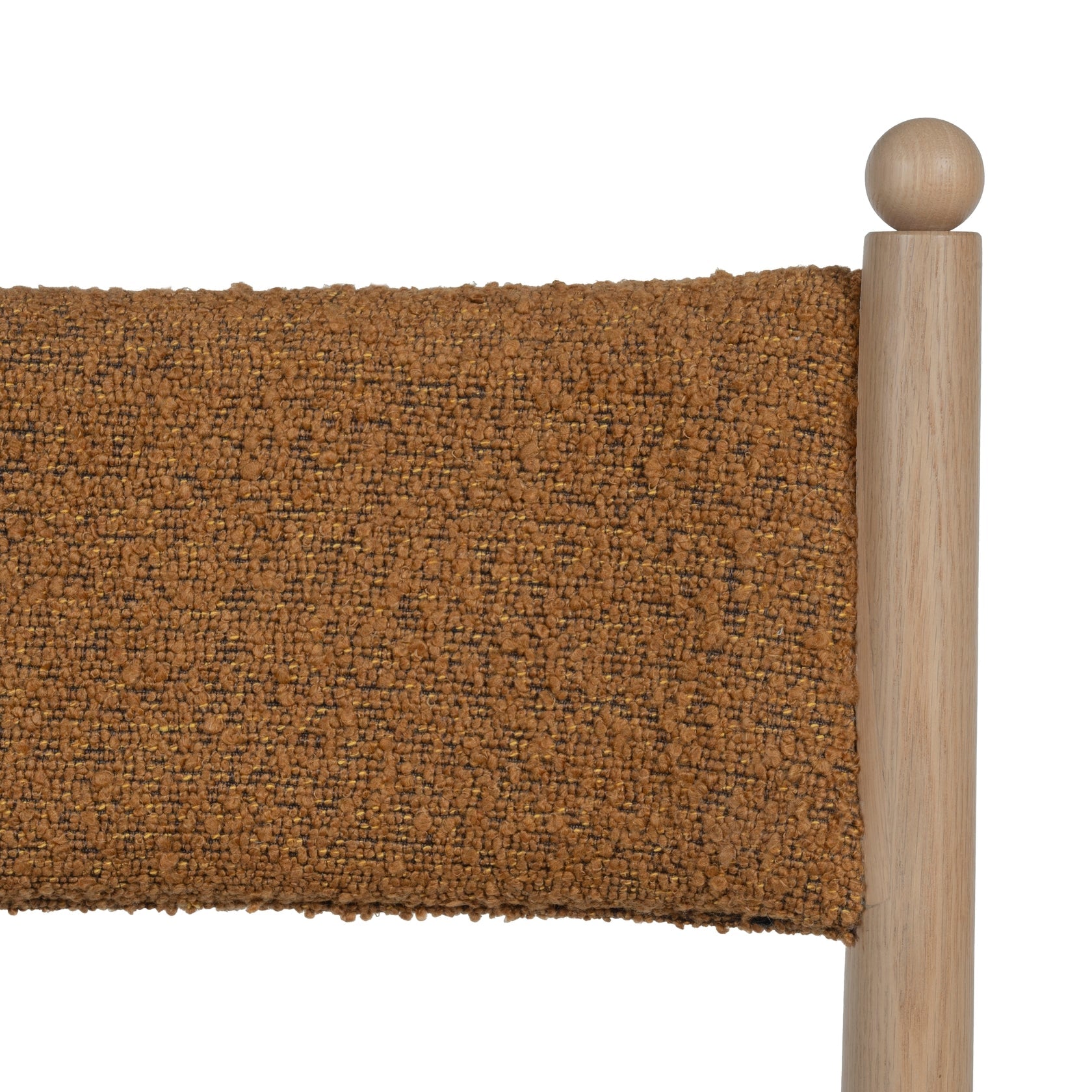 Chaise de salle à manger contemporaine en chêne et bouclette avec palette sculpturale effet marbre pour salles à manger