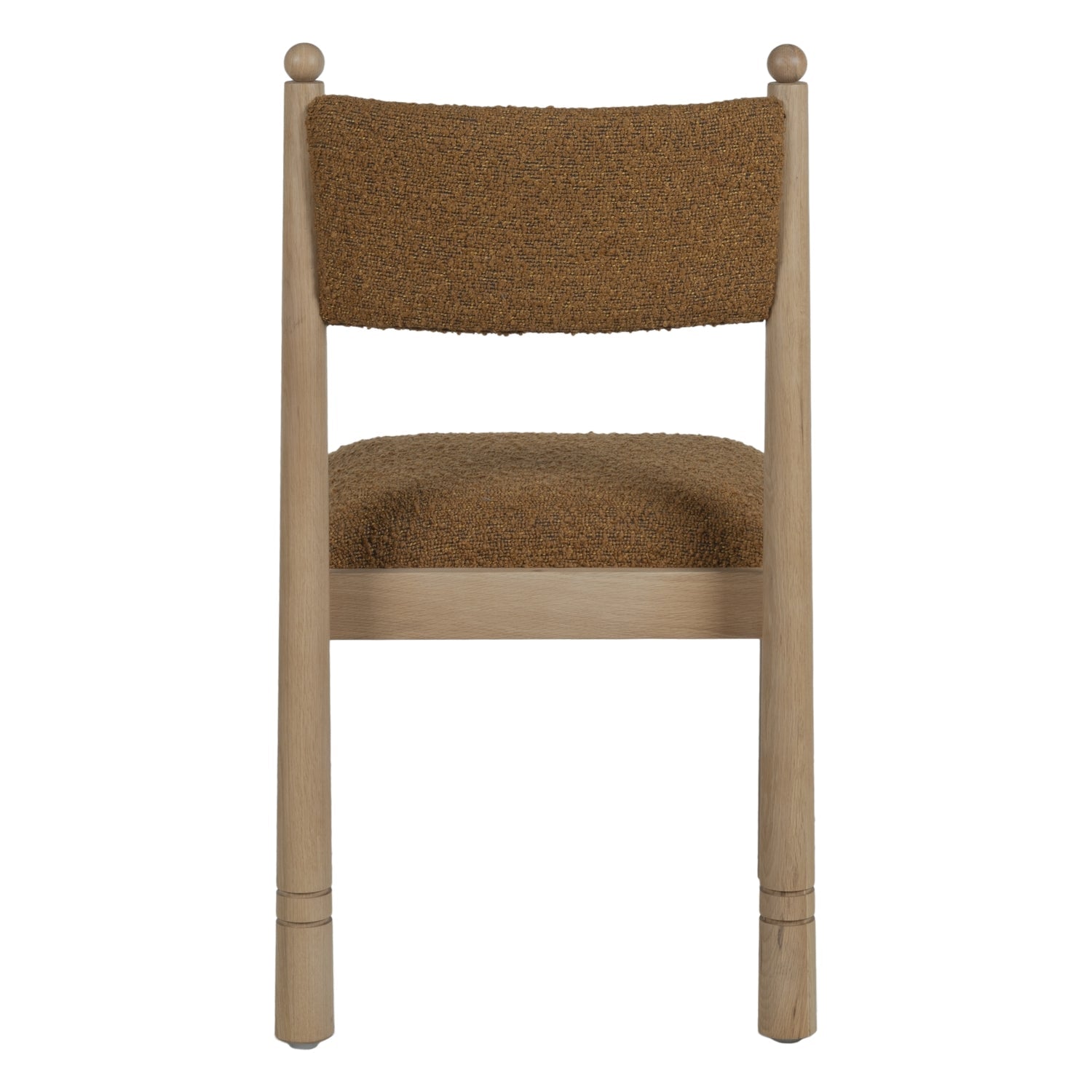 Chaise de salle à manger contemporaine en chêne et bouclette avec palette sculpturale effet marbre pour salles à manger