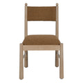 Chaise de salle à manger contemporaine en chêne et bouclette avec palette sculpturale effet marbre pour salles à manger