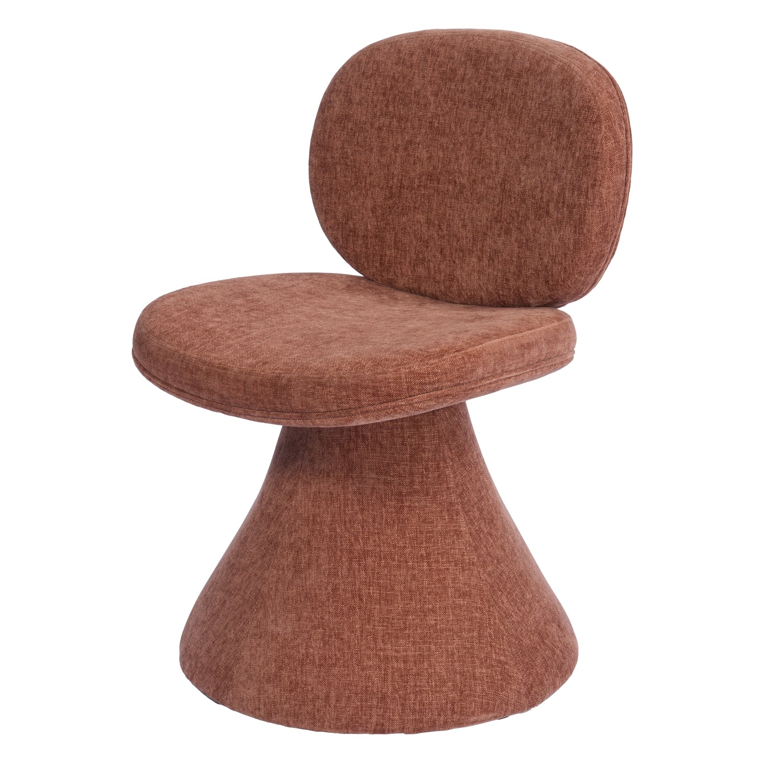 Chaise de salle à manger sculpturale entièrement rembourrée aux formes arrondies pour salles à manger