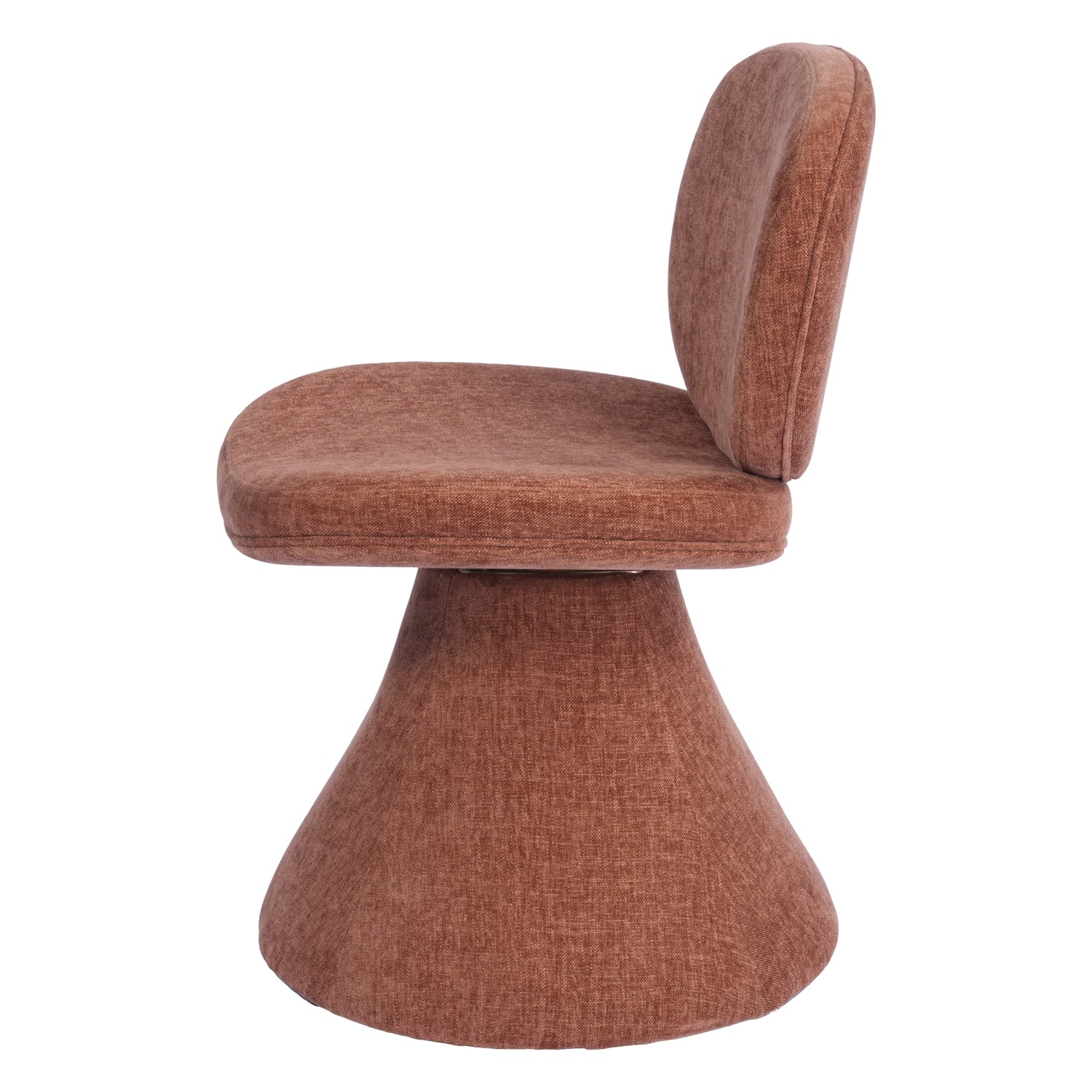 Chaise de salle à manger sculpturale entièrement rembourrée aux formes arrondies pour salles à manger