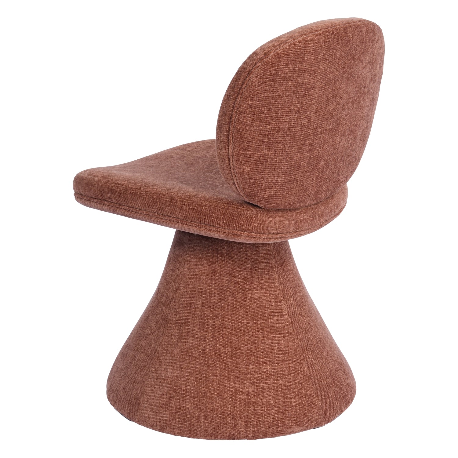 Chaise de salle à manger sculpturale entièrement rembourrée aux formes arrondies pour salles à manger