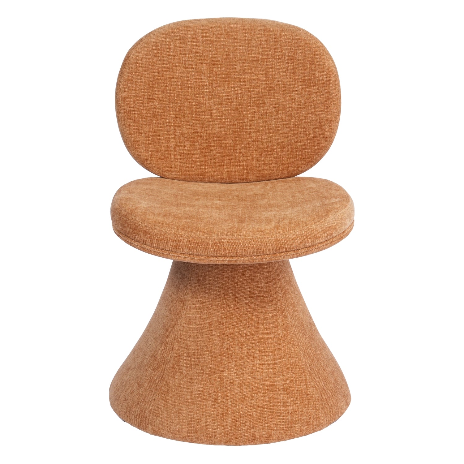 Chaise de salle à manger sculpturale entièrement rembourrée aux formes arrondies pour salles à manger