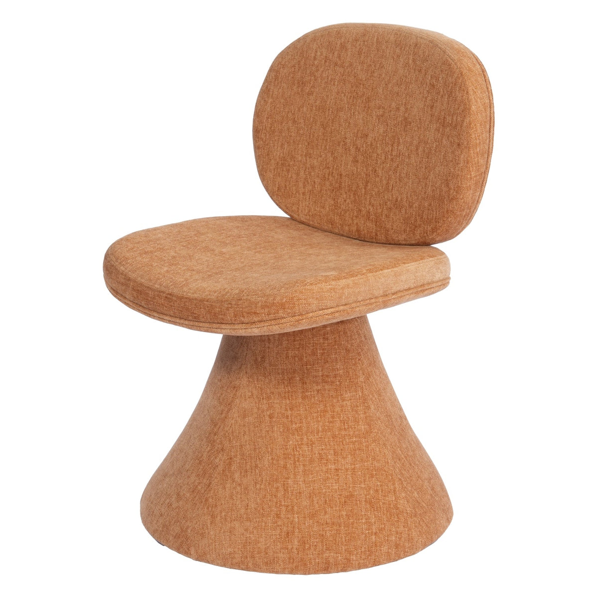 Chaise de salle à manger sculpturale entièrement rembourrée aux formes arrondies pour salles à manger