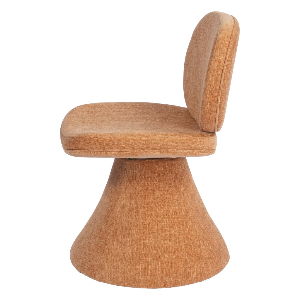 Chaise de salle à manger sculpturale entièrement rembourrée aux formes arrondies pour salles à manger