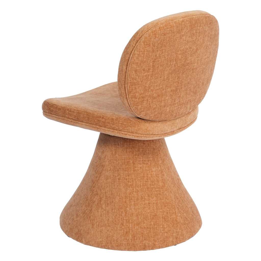 Chaise de salle à manger sculpturale entièrement rembourrée aux formes arrondies pour salles à manger