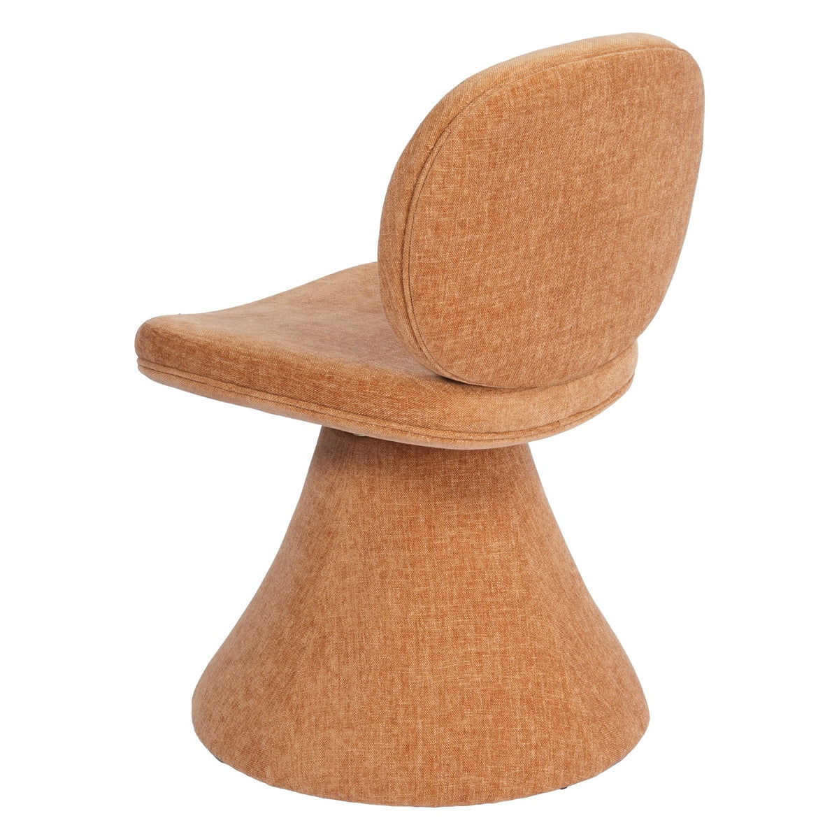 Chaise de salle à manger sculpturale entièrement rembourrée aux formes arrondies pour salles à manger