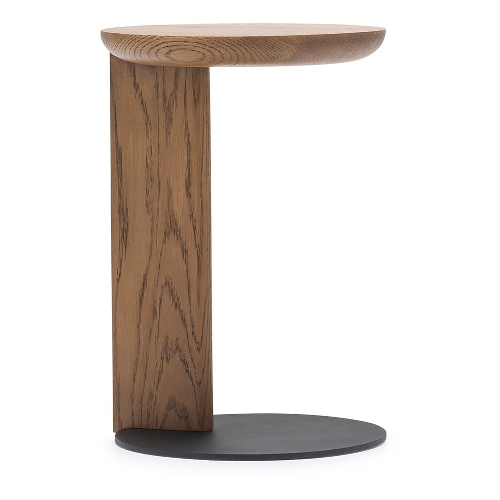 Table d'appoint moderne en bois massif pour ordinateur portable avec piètement fin en acier pour salons