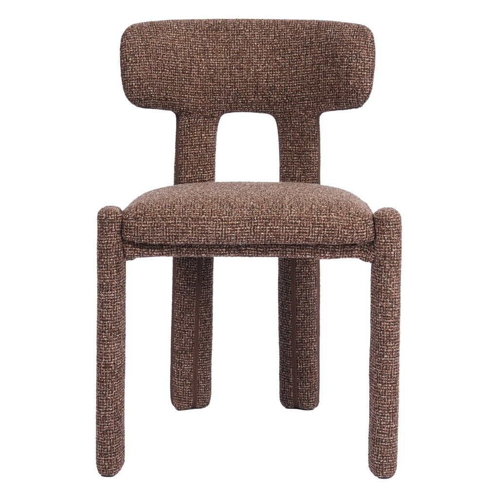 Chaise de salle à manger minimaliste et rembourrée, aux lignes épurées et courbes douces