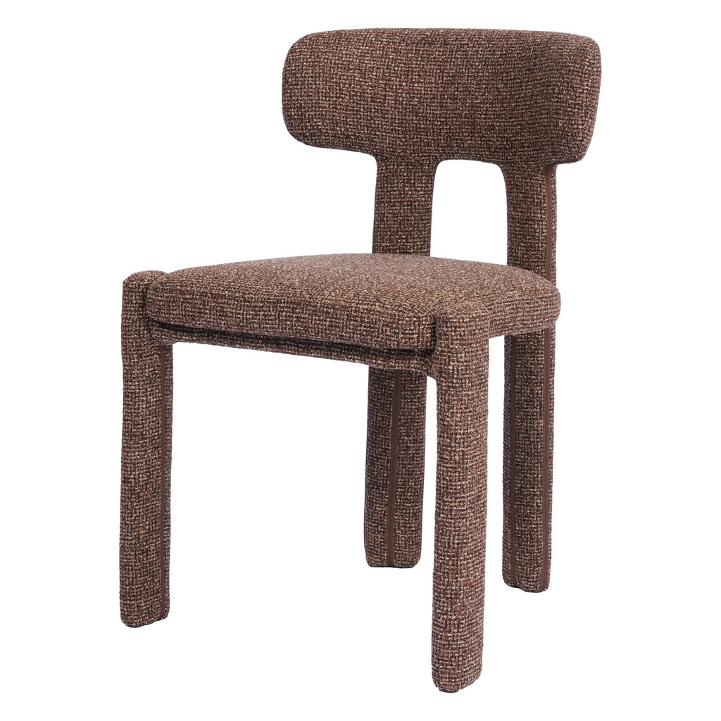 Chaise de salle à manger minimaliste et rembourrée, aux lignes épurées et courbes douces