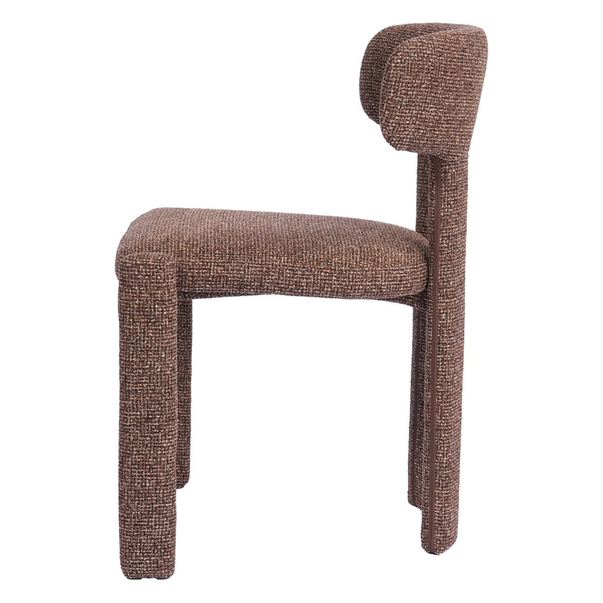 Chaise de salle à manger minimaliste et rembourrée, aux lignes épurées et courbes douces