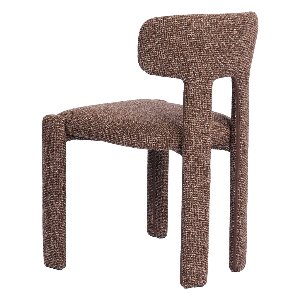 Chaise de salle à manger minimaliste et rembourrée, aux lignes épurées et courbes douces