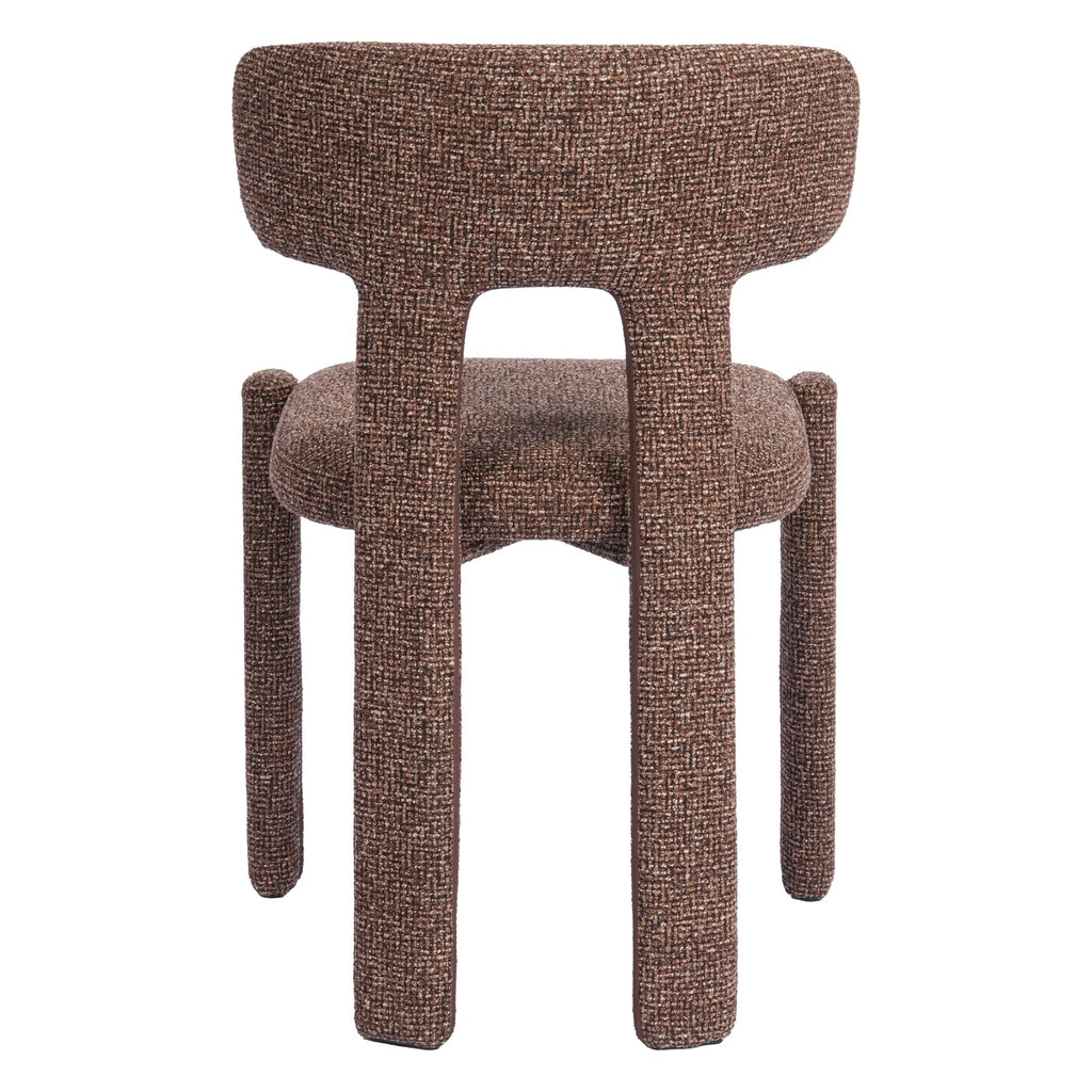 Chaise de salle à manger minimaliste et rembourrée, aux lignes épurées et courbes douces