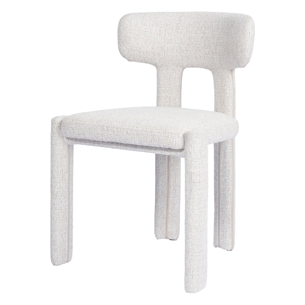 Chaise de salle à manger minimaliste et rembourrée, aux lignes épurées et courbes douces