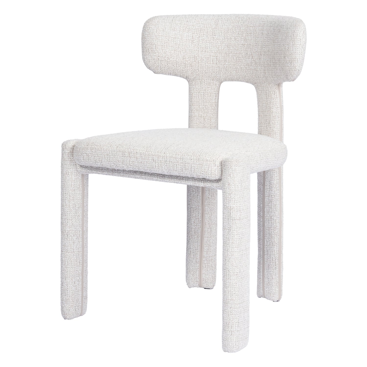 Chaise de salle à manger minimaliste et rembourrée, aux lignes épurées et courbes douces