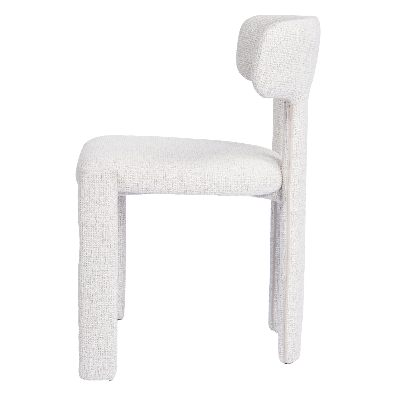 Chaise de salle à manger minimaliste et rembourrée, aux lignes épurées et courbes douces
