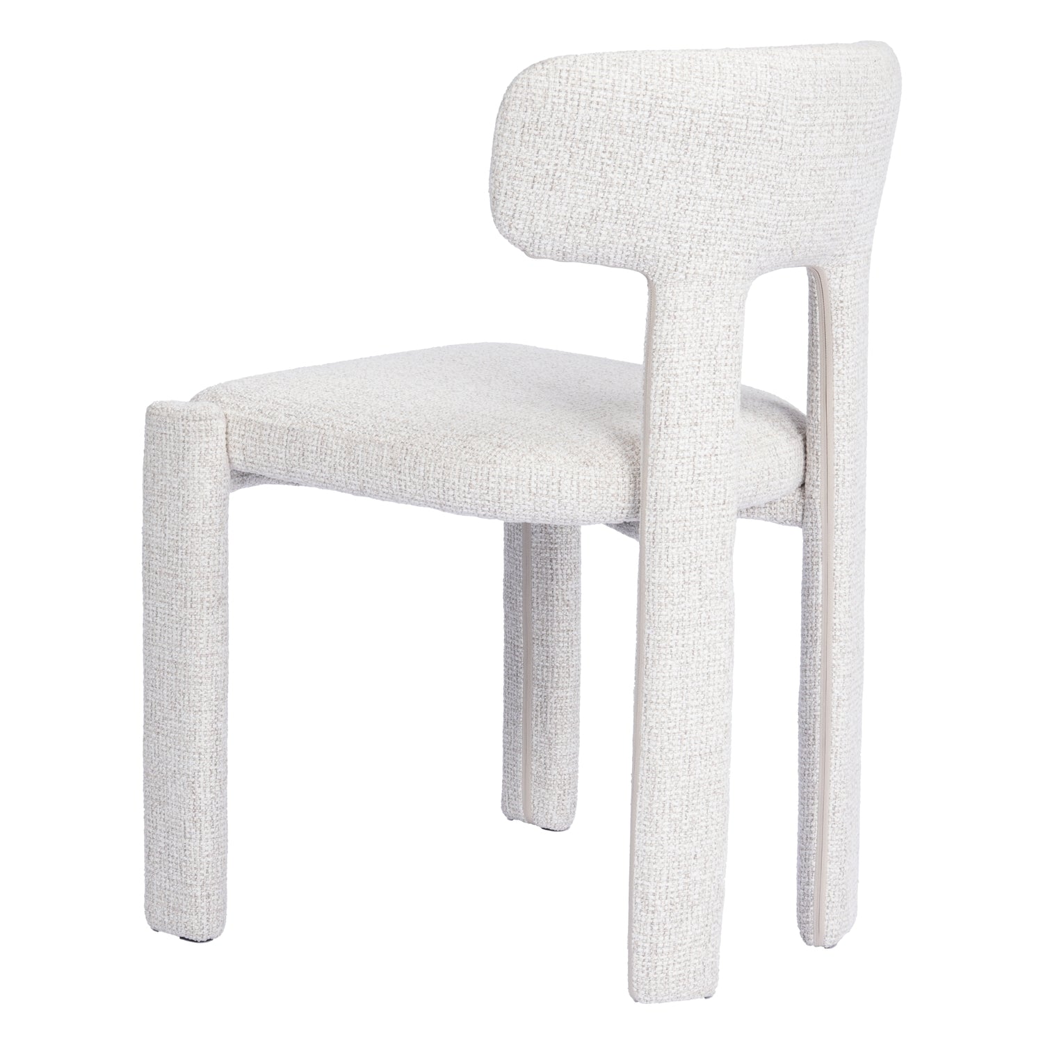 Chaise de salle à manger minimaliste et rembourrée, aux lignes épurées et courbes douces
