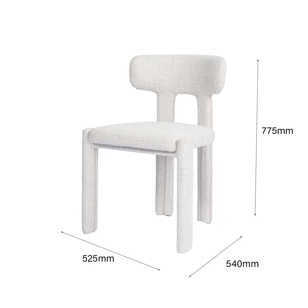 Chaise de salle à manger minimaliste et rembourrée, aux lignes épurées et courbes douces