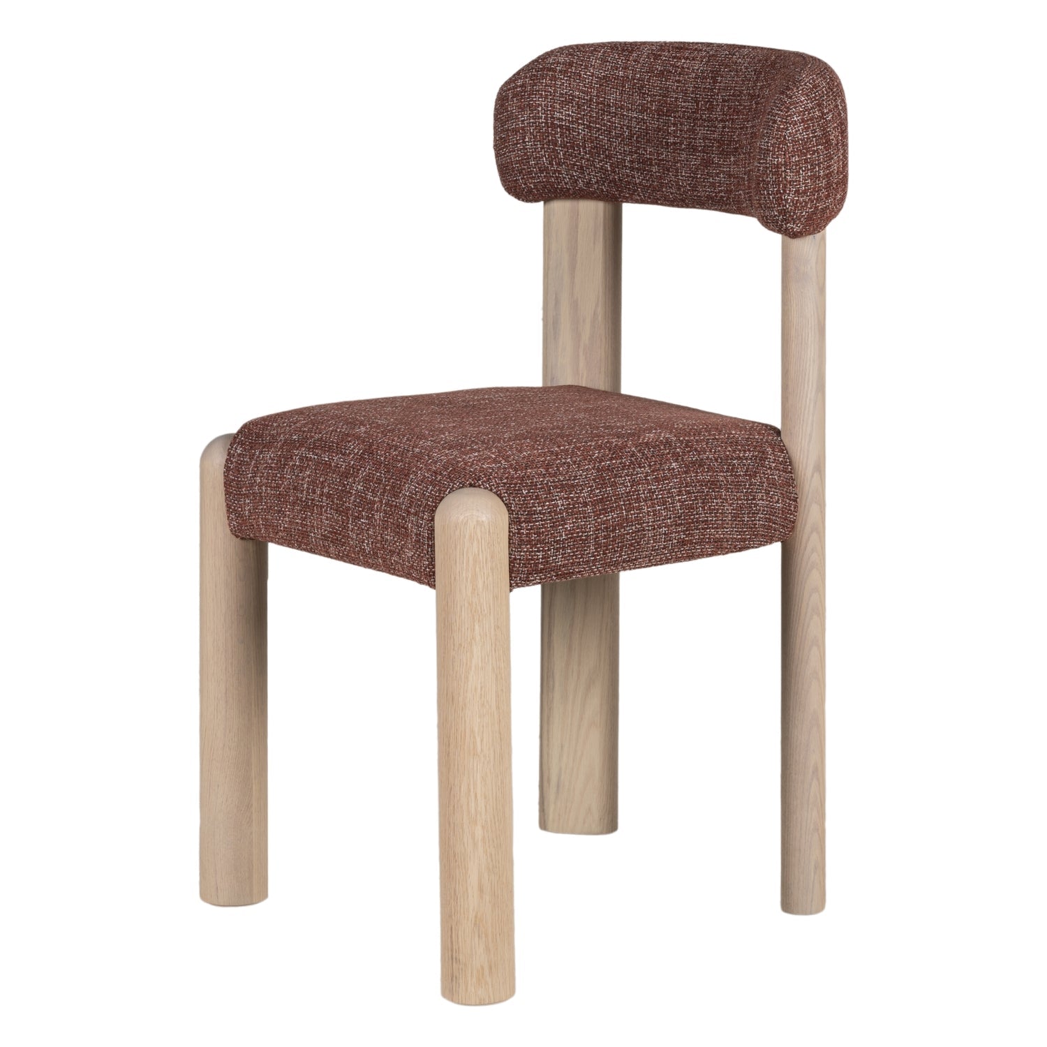 Chaise de salle à manger en bois rembourrée et décontractée avec assise légèrement incurvée pour les salles à manger de tous les jours