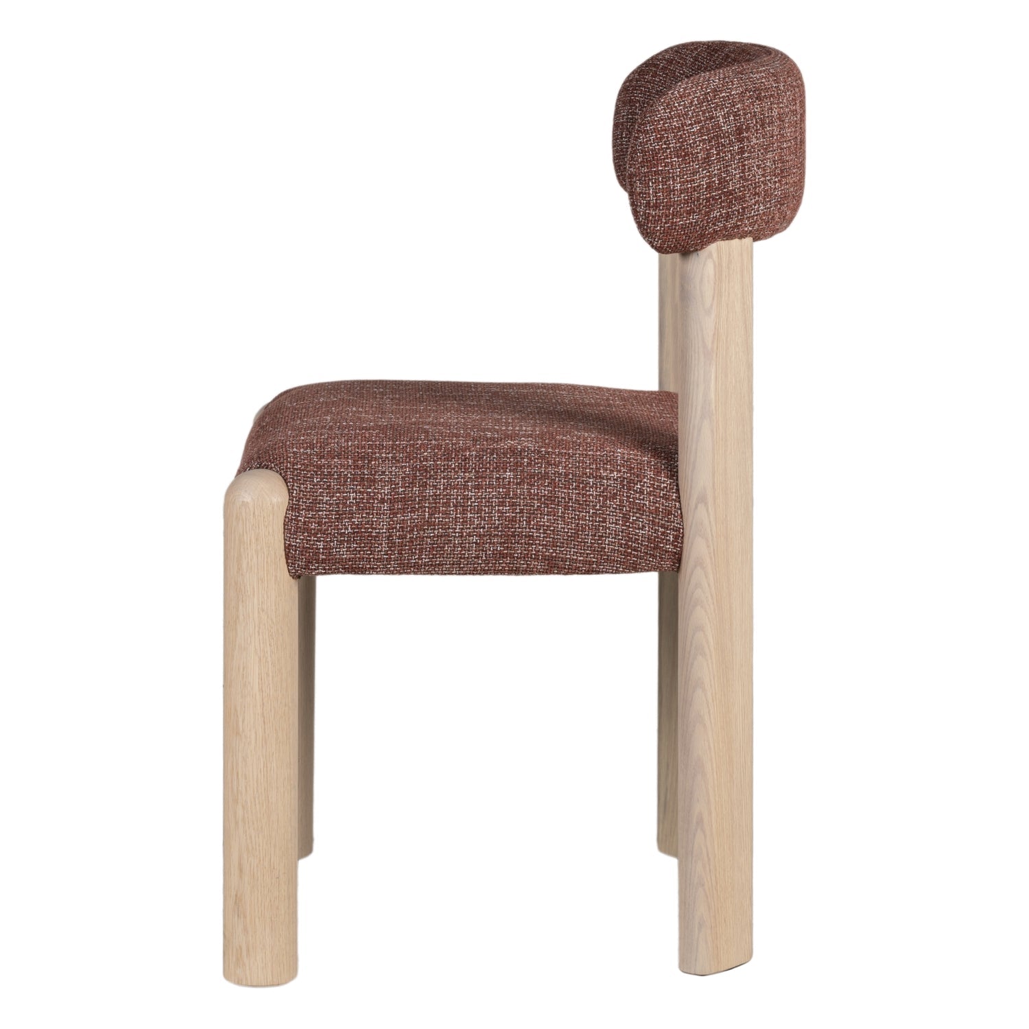 Chaise de salle à manger en bois rembourrée et décontractée avec assise légèrement incurvée pour les salles à manger de tous les jours