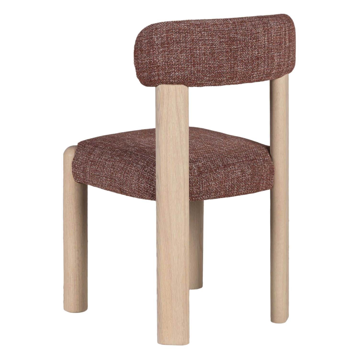 Chaise de salle à manger en bois rembourrée et décontractée avec assise légèrement incurvée pour les salles à manger de tous les jours