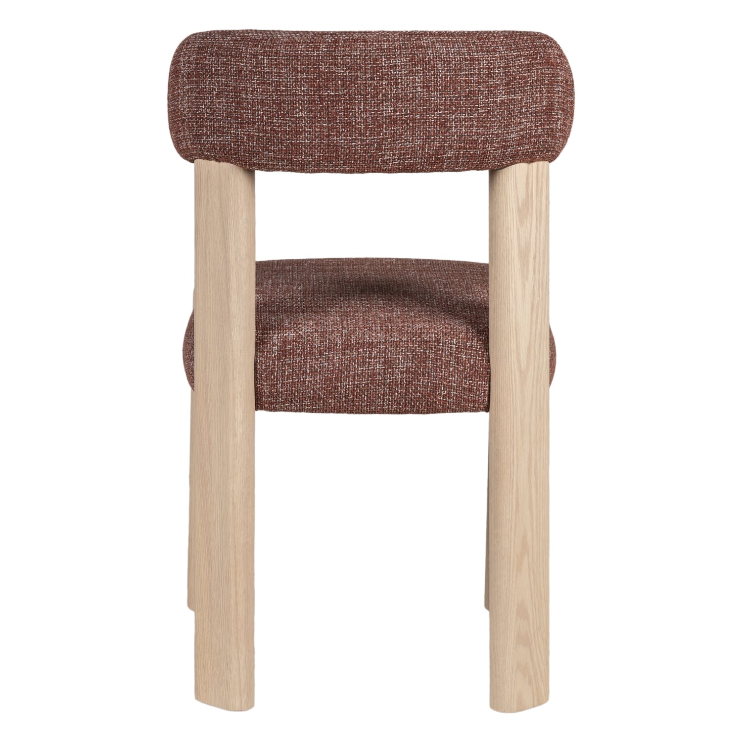 Chaise de salle à manger en bois rembourrée et décontractée avec assise légèrement incurvée pour les salles à manger de tous les jours